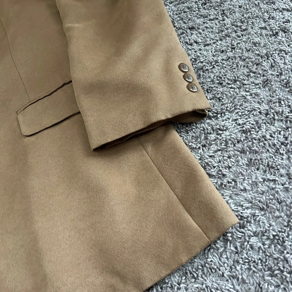 Bert Pulitzer Mens Tan Blazer‎ Sport Coat Jacket Large L Supre Suede
